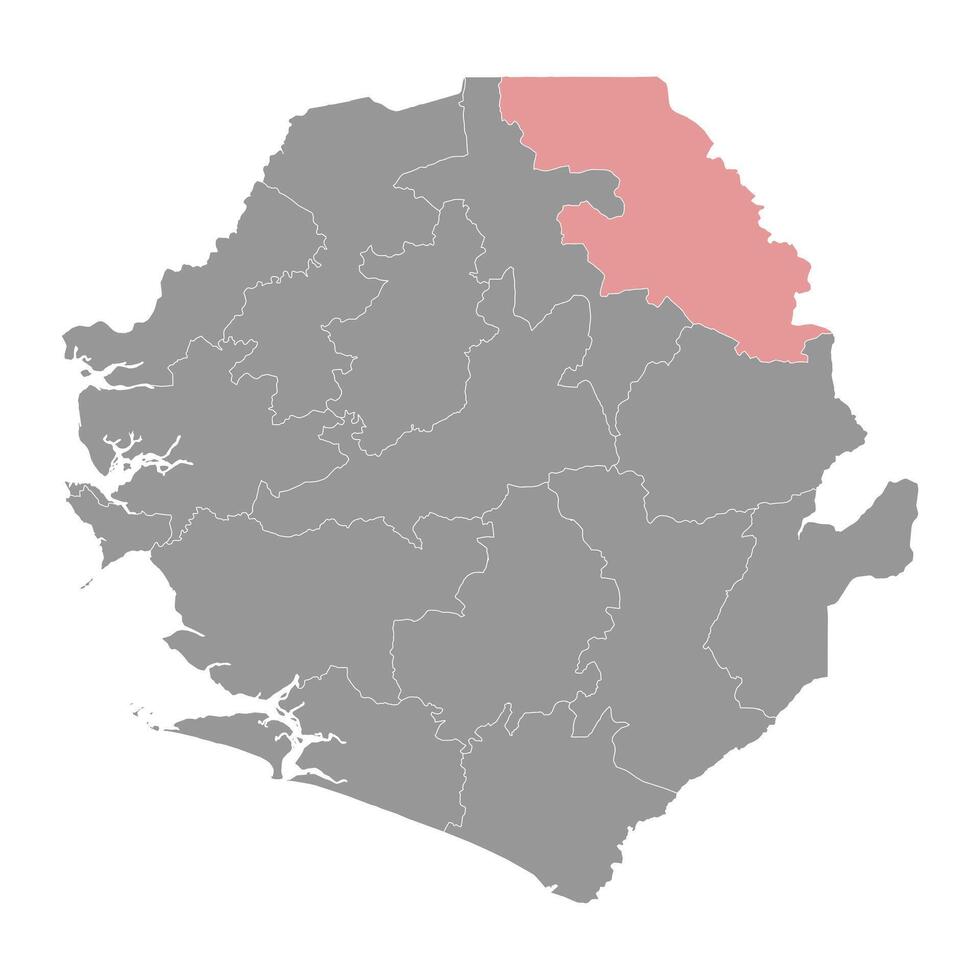 Falaba Kreis Karte, administrative Aufteilung von Sierra Leon. Vektor Illustration.