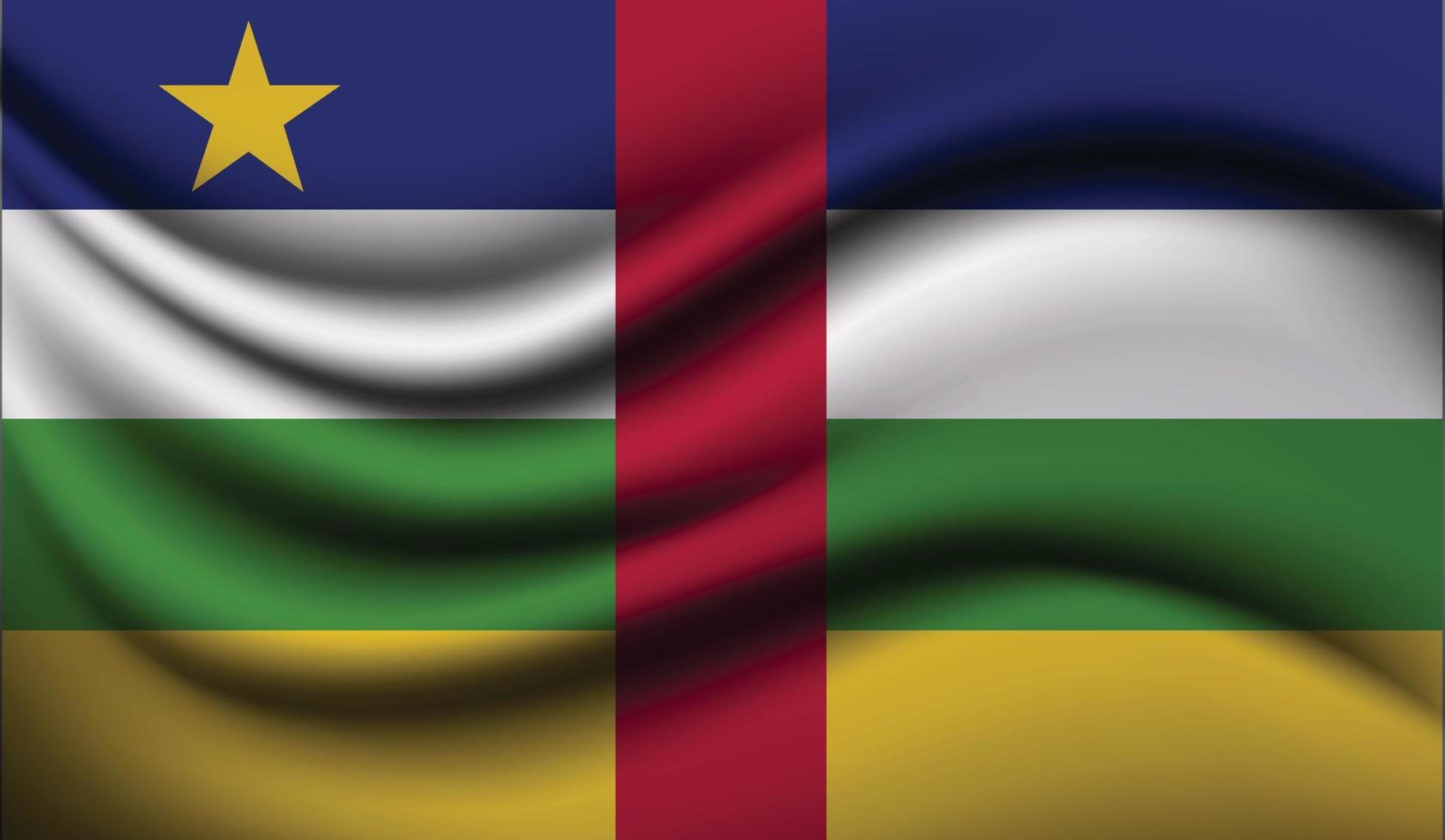 centralafrikanska republiken realistiska viftande flagga design vektor