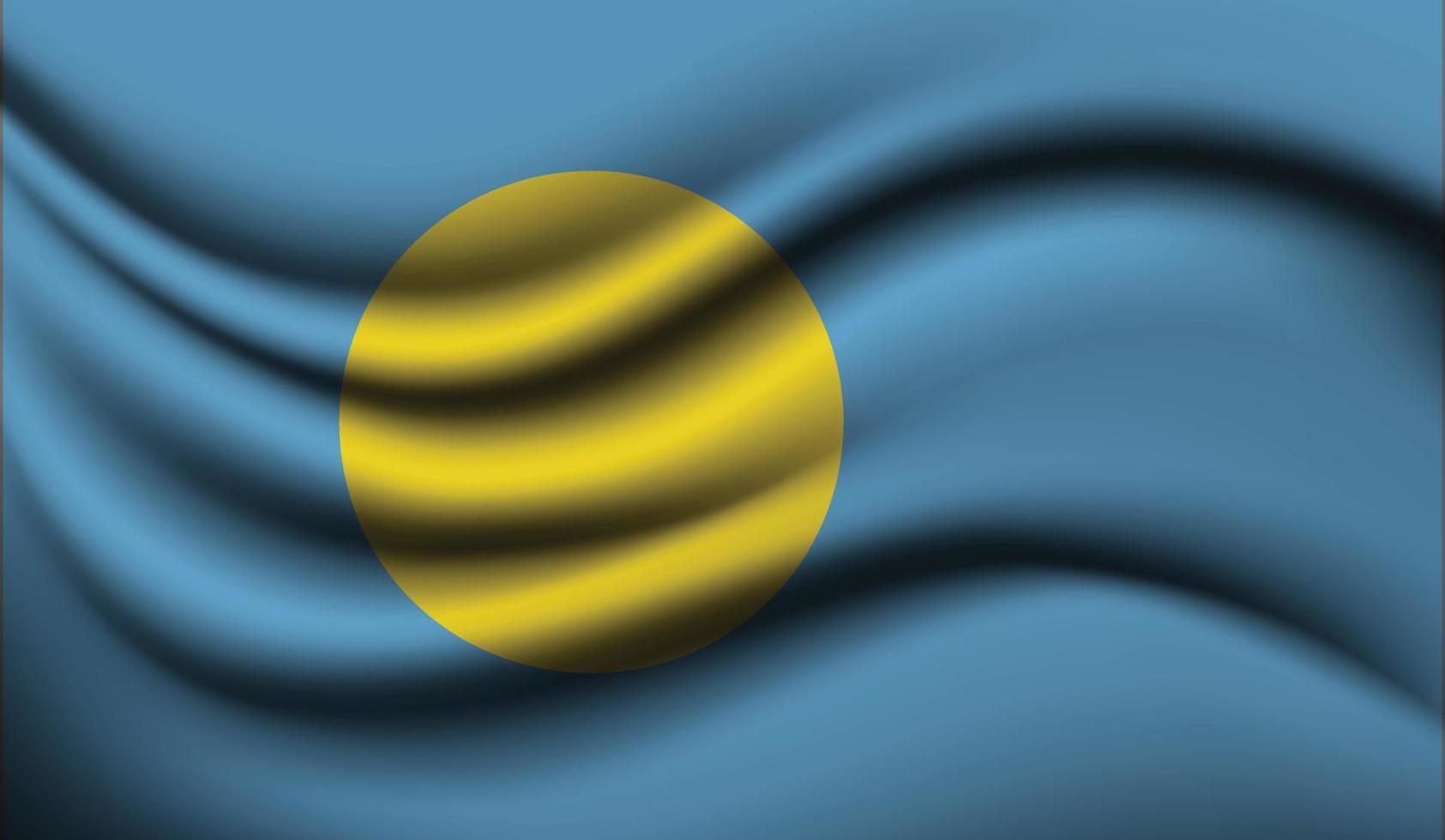 palau realistisches wehendes flaggendesign vektor