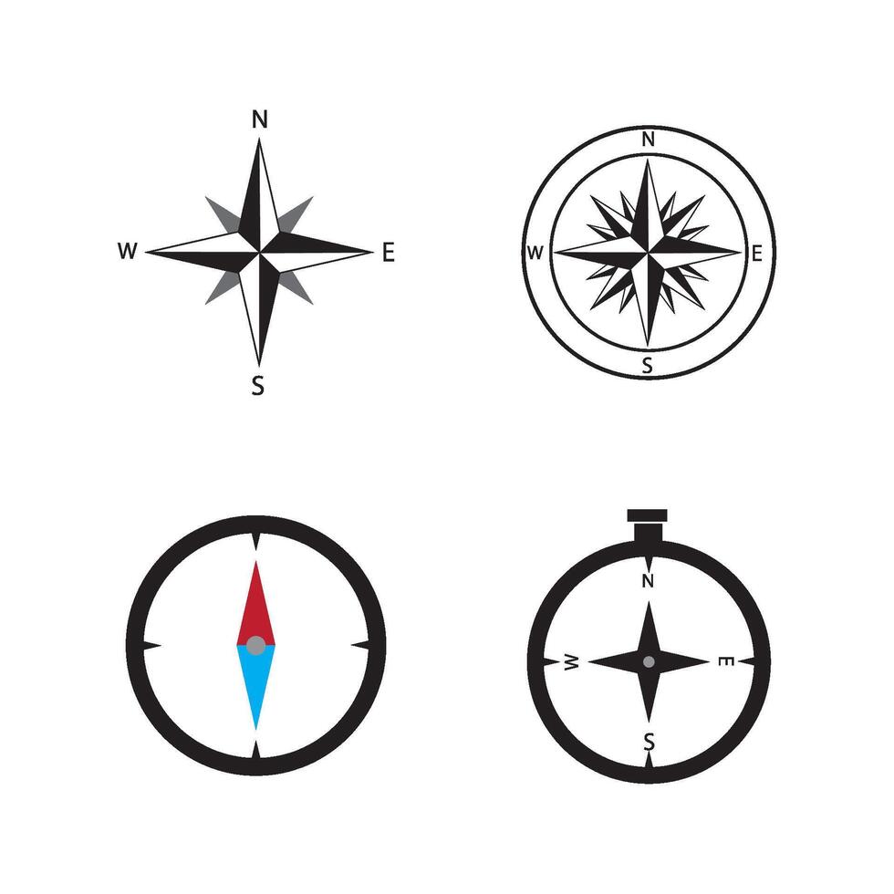 kompass ikon logotyp vektor design mall