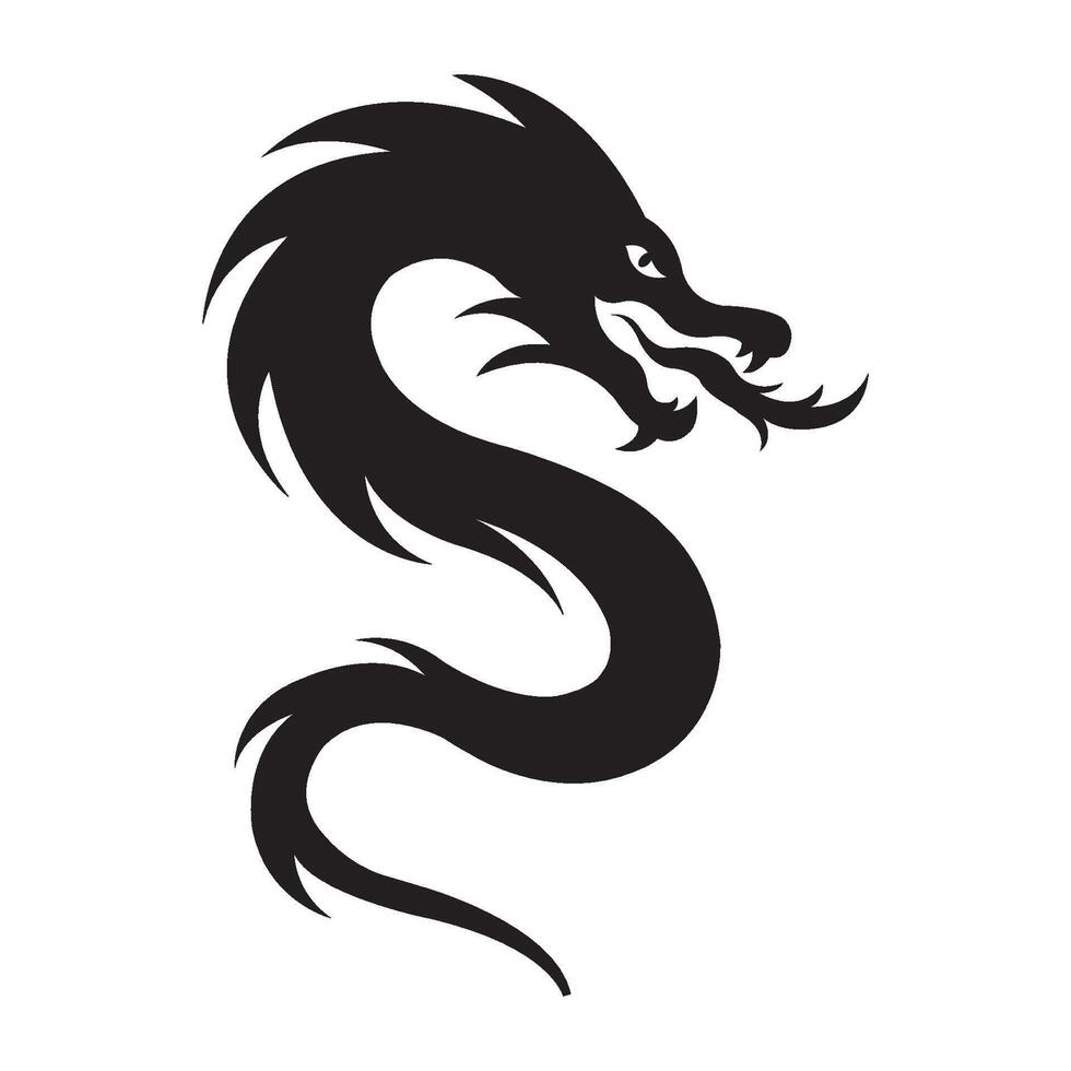 Drachen-Symbol-Logo-Vektor-Design-Vorlage vektor