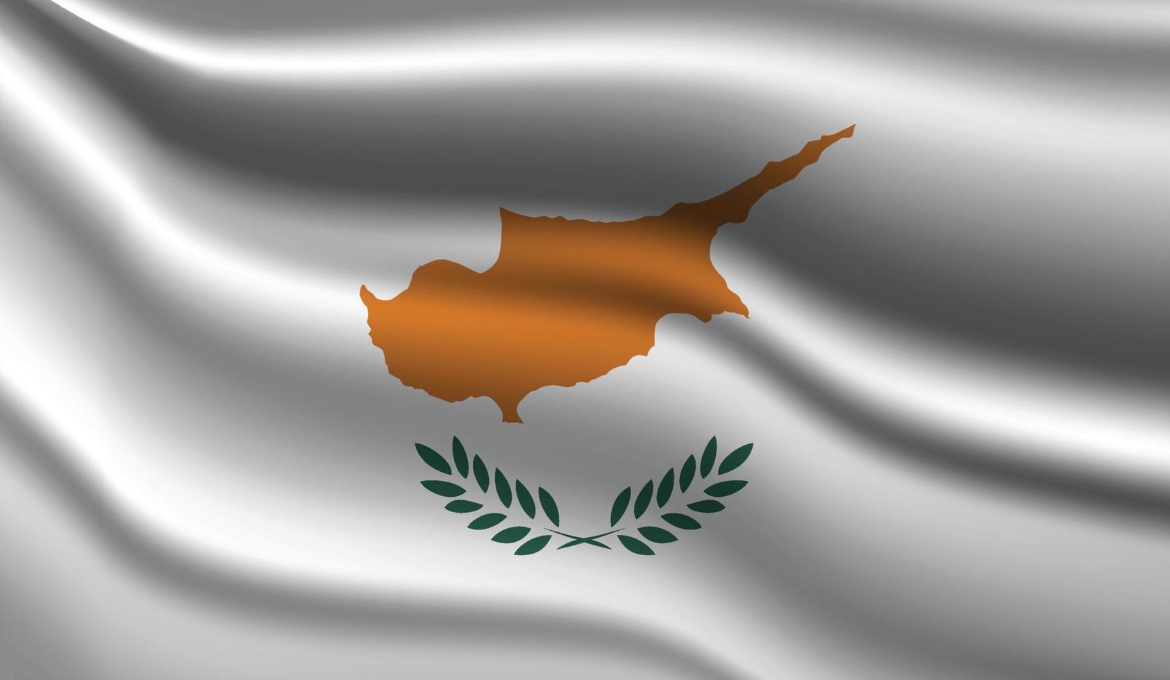 Cypern realistisk modern flaggdesign vektor