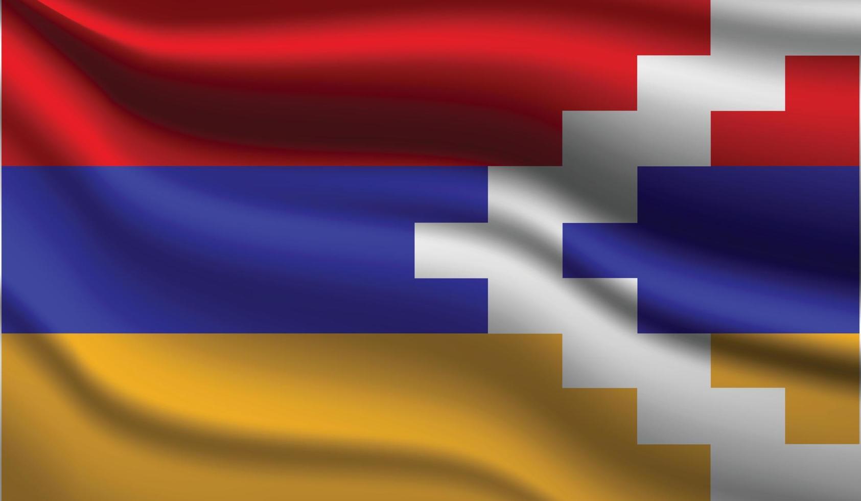 Berg-Karabach realistisches modernes Flaggendesign vektor
