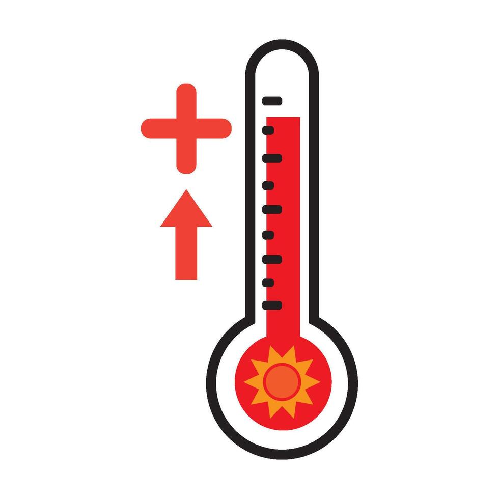 heiß Temperatur Symbol Logo Vektor Design Vorlage