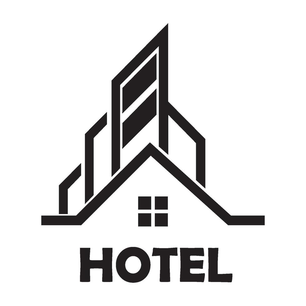 hotell ikon logotyp vektor design mall