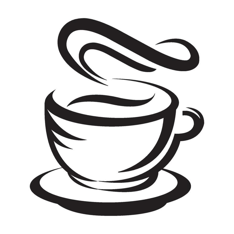 kaffe kopp ikon logotyp vektor design mall