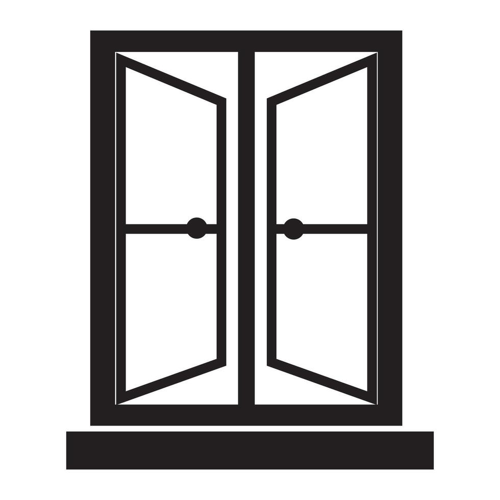 Fenster-Symbol-Logo-Vektor-Design-Vorlage vektor