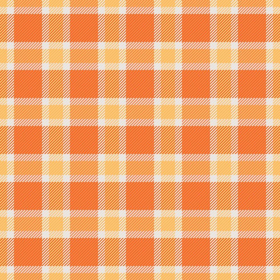 avskalade textur textil- tartan, beställa vektor pläd kolla upp. diwali bakgrund mönster sömlös tyg i orange och vit färger.