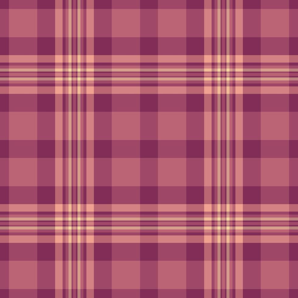 verkstad mönster pläd vektor, kvinna textur textil- kolla upp. skede tartan tyg bakgrund sömlös i rosa och röd färger. vektor