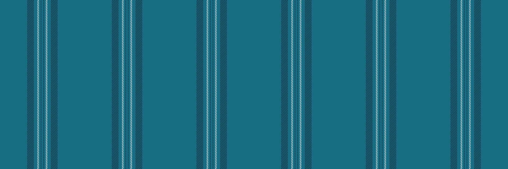 Komfort Textur Muster nahtlos, Geschäft Hintergrund Stoff Streifen. cool Linien Vertikale Vektor Textil- im cyan und dunkel Farben.