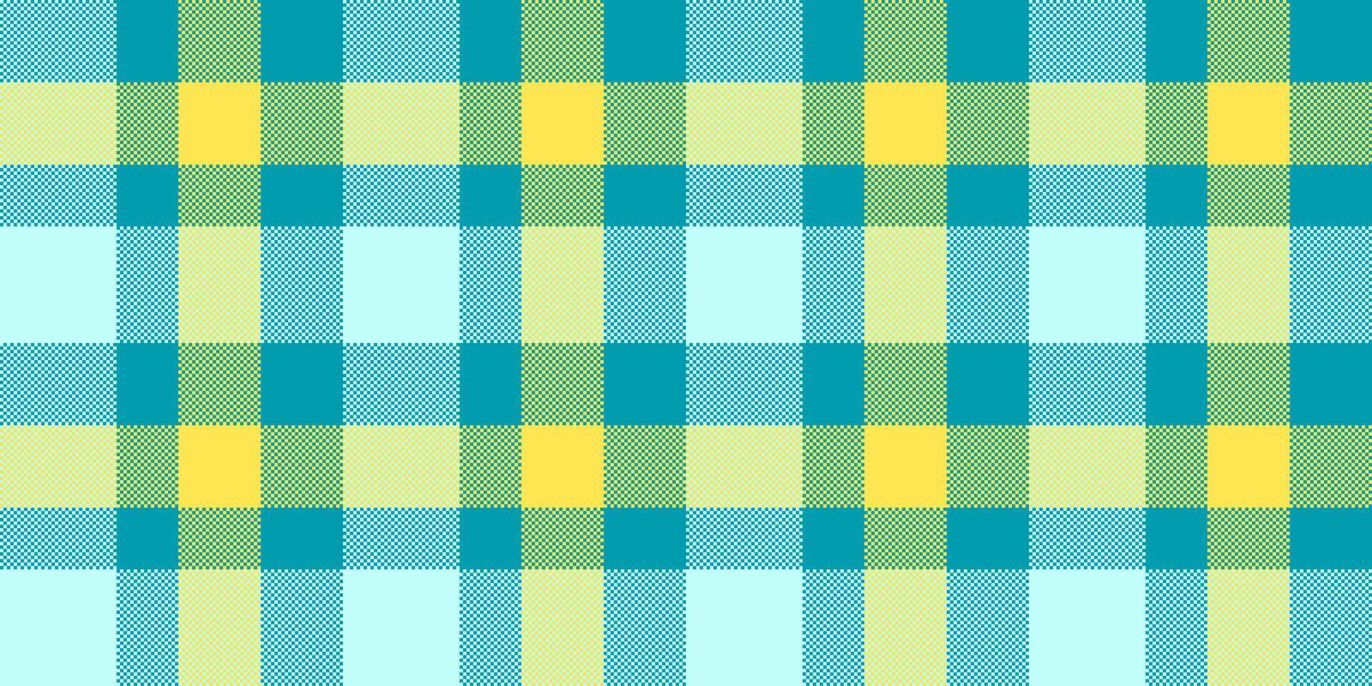 refresh vektor textur tyg, celtic sömlös kolla upp mönster. primär tartan bakgrund pläd textil- i cyan och ljus färger.