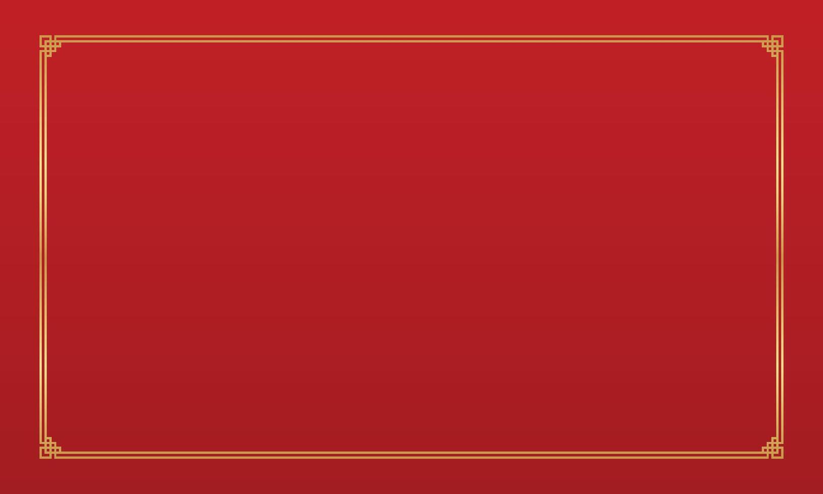 Vektor orientalisch Chinesisch Rand Ornament auf rot Hintergrund