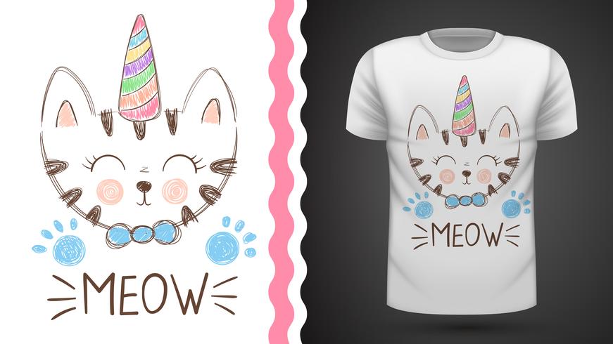 Nette Katze - Idee für Druckt-shirt. vektor