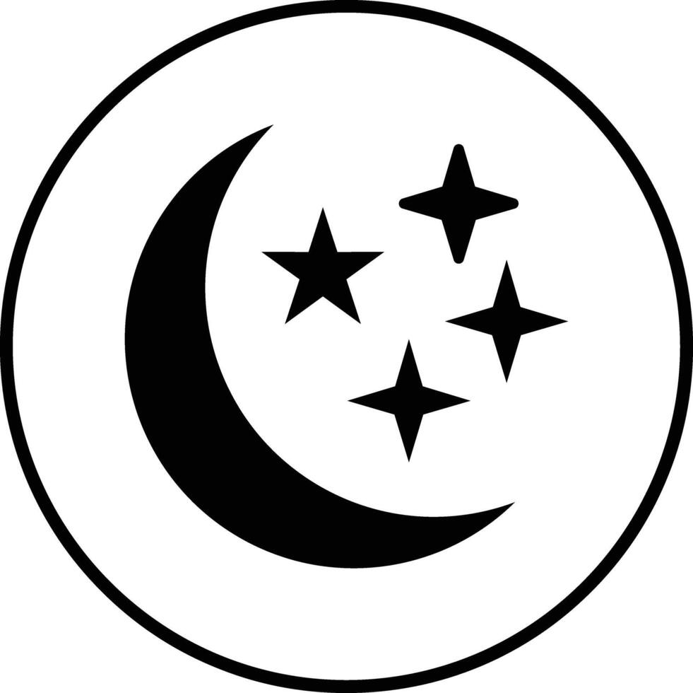 Star und Halbmond Mond Vektor Symbol