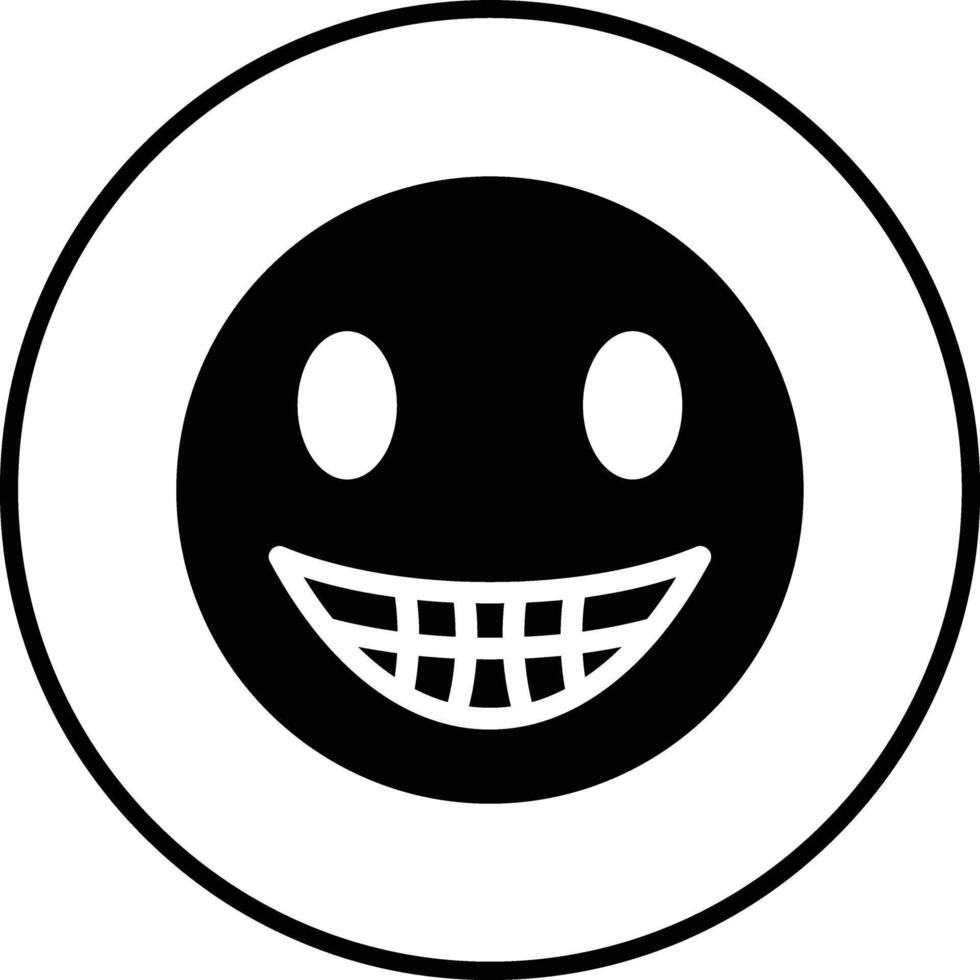 strahlend Gesicht mit lächelnd Augen Vektor Symbol