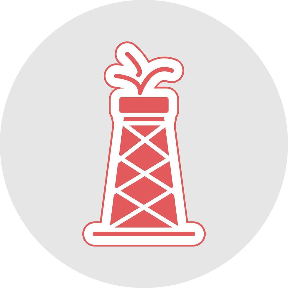 Öl Turm Glyphe Mehrfarbig Aufkleber Symbol vektor