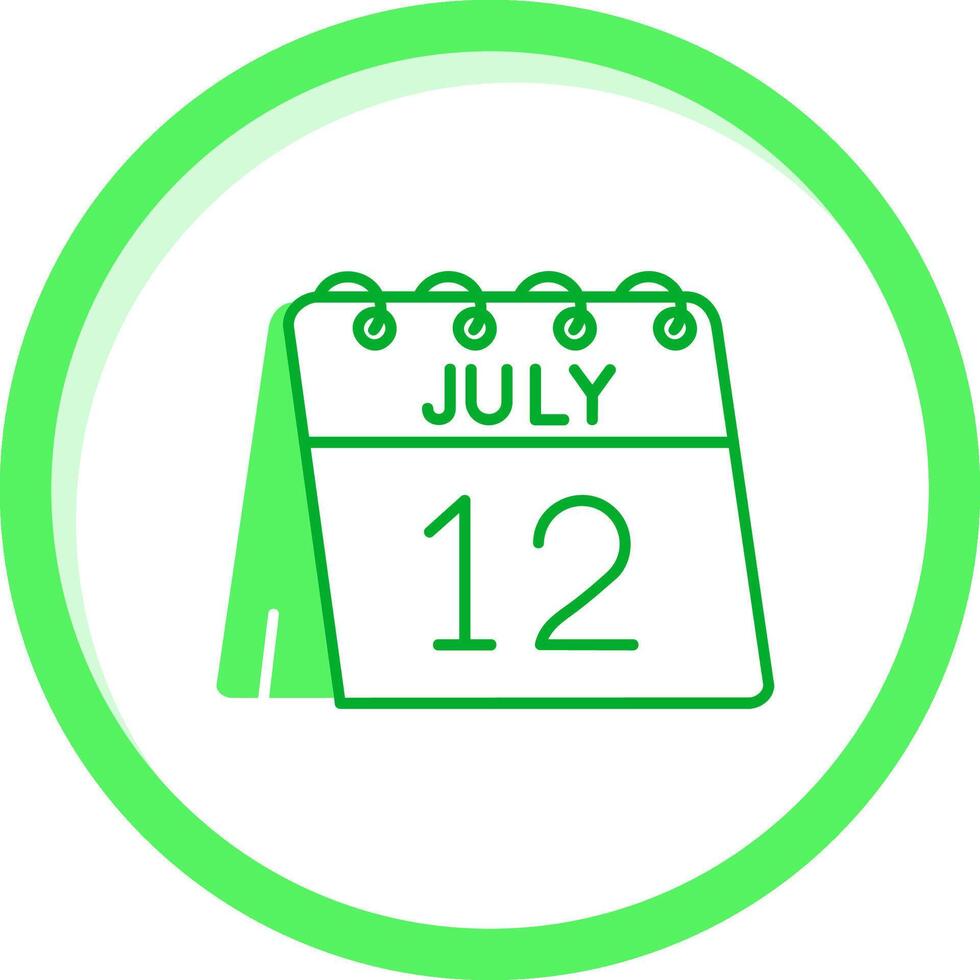 12th av juli grön blanda ikon vektor