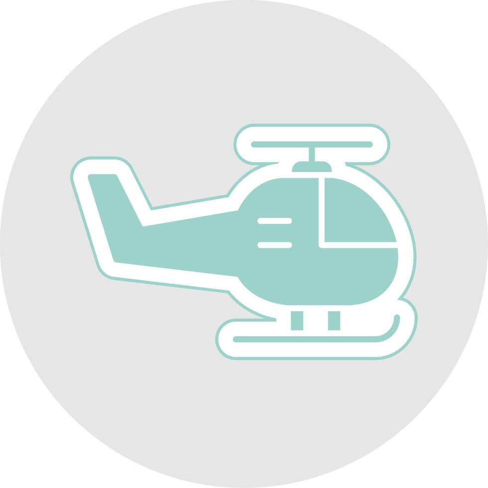 helikopter glyf Flerfärgad klistermärke ikon vektor