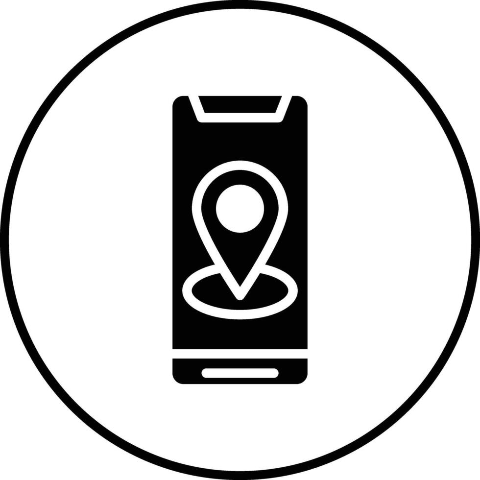 Handy, Mobiltelefon Geographisches Positionierungs System Vektor Symbol