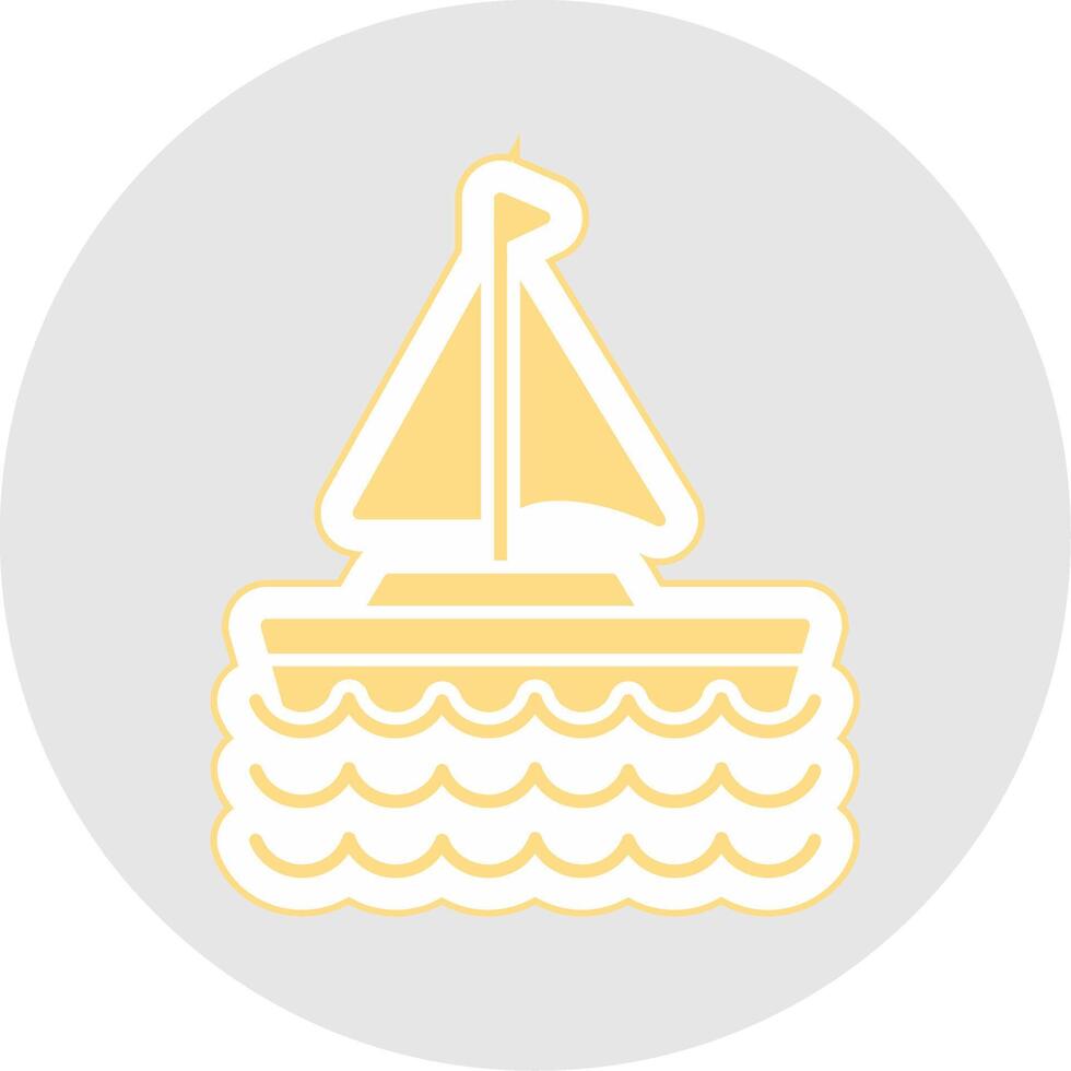 segeln Boot Glyphe Mehrfarbig Aufkleber Symbol vektor