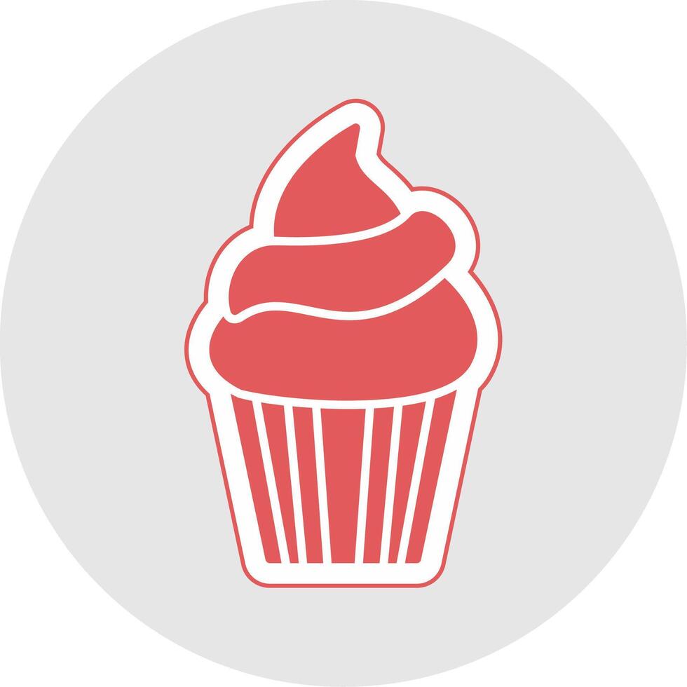 Cupcake Glyphe Mehrfarbig Aufkleber Symbol vektor