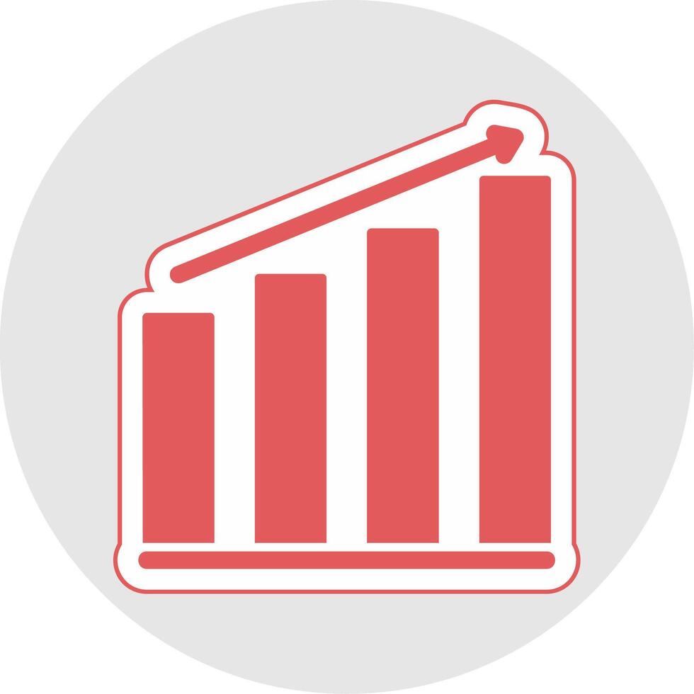 Bar Graph Glyphe Mehrfarbig Aufkleber Symbol vektor