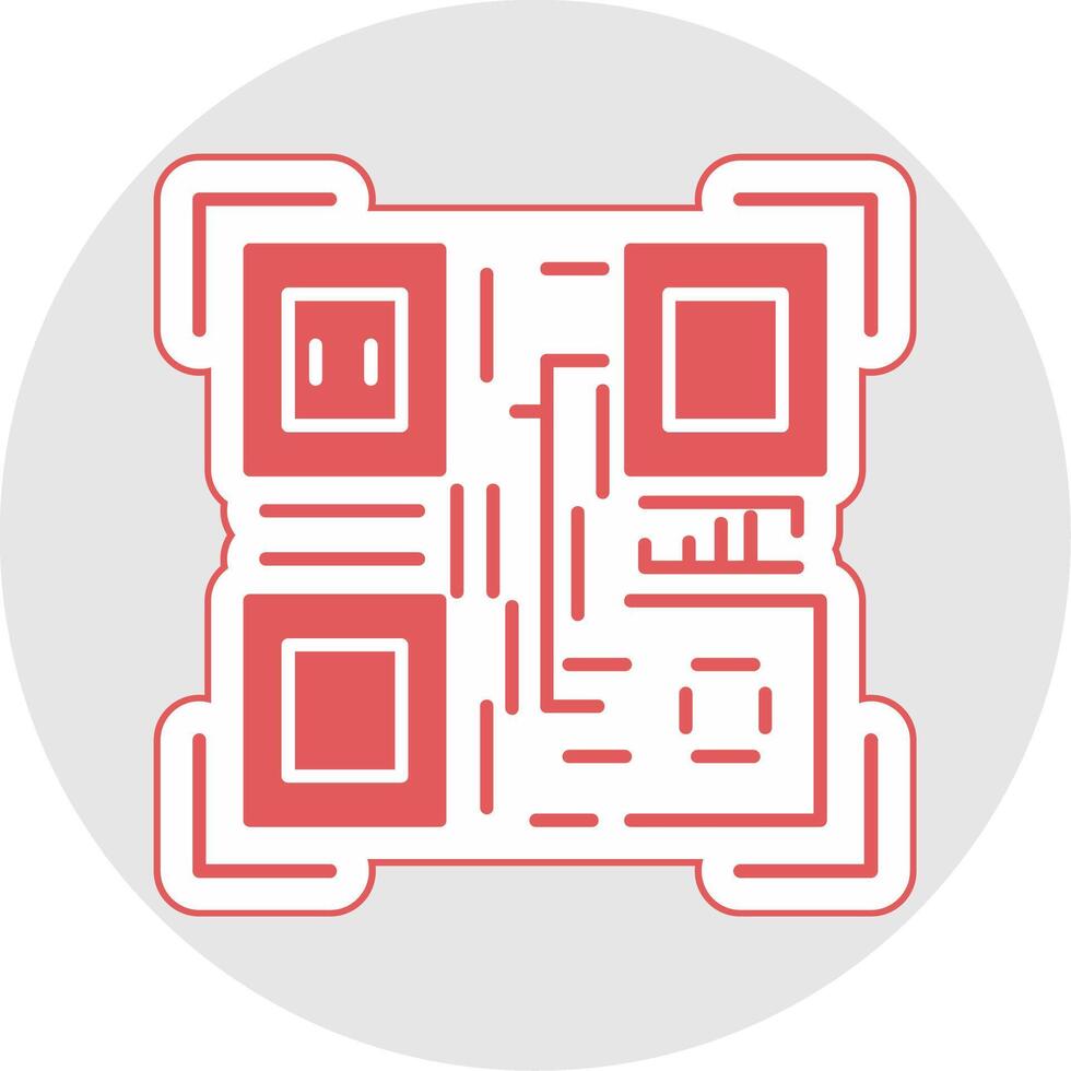 qr Code Glyphe Mehrfarbig Aufkleber Symbol vektor