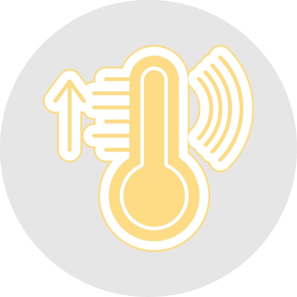 smart temperatur glyf Flerfärgad klistermärke ikon vektor