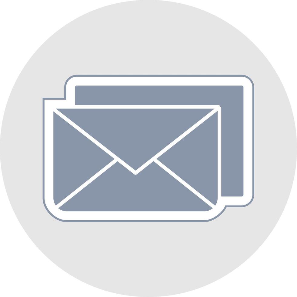 Email Glyphe Mehrfarbig Aufkleber Symbol vektor