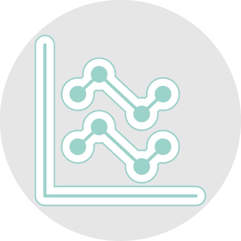 Linie Diagramm Glyphe Mehrfarbig Aufkleber Symbol vektor