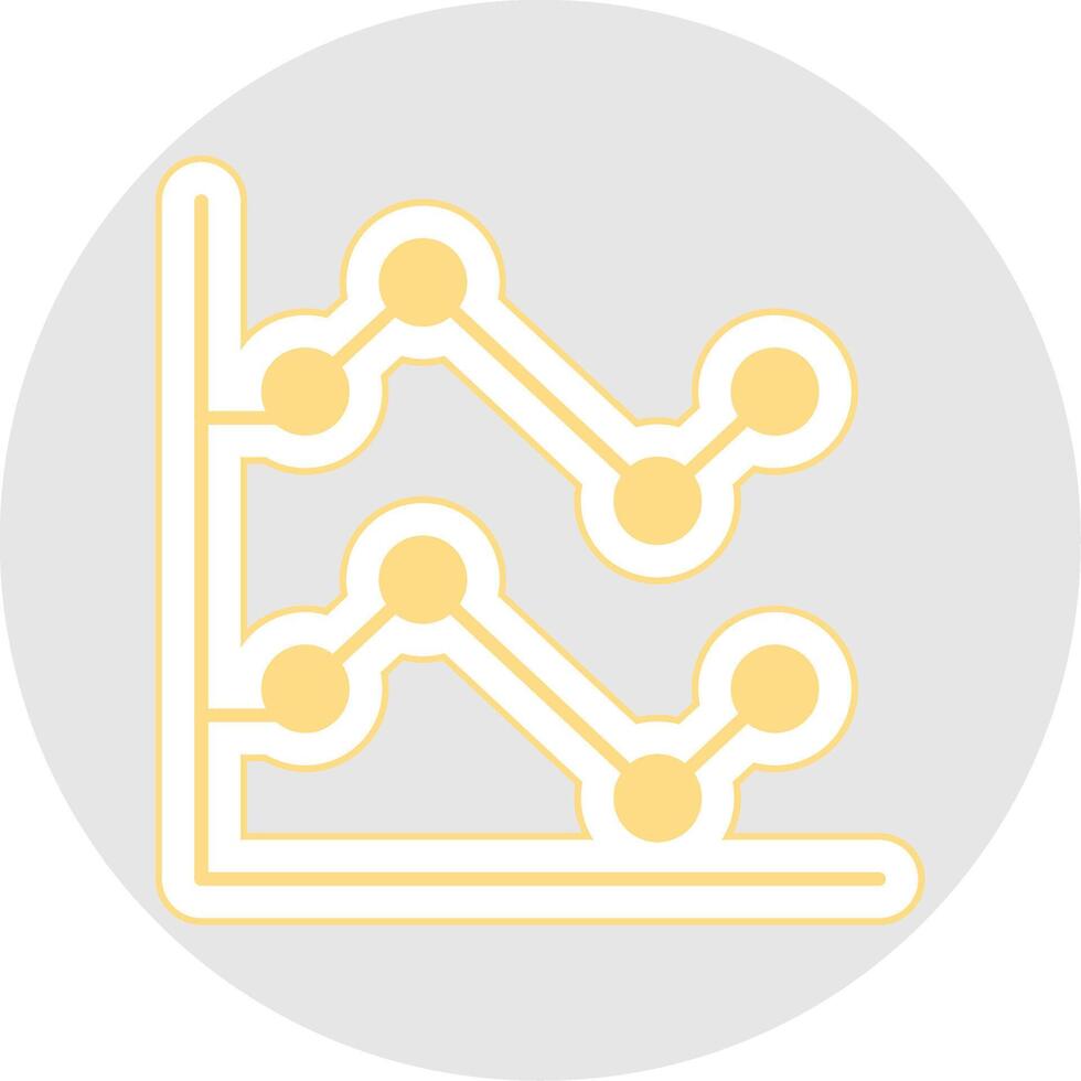 Linie Diagramm Glyphe Mehrfarbig Aufkleber Symbol vektor