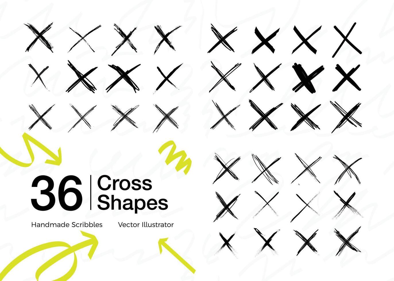 Sammlung von Hand gezeichnet Kreuz Formen vektor