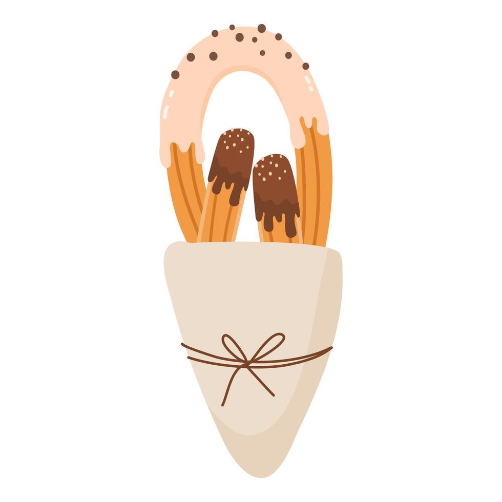 Mexikaner Churros Illustration Essen Dessert vektor