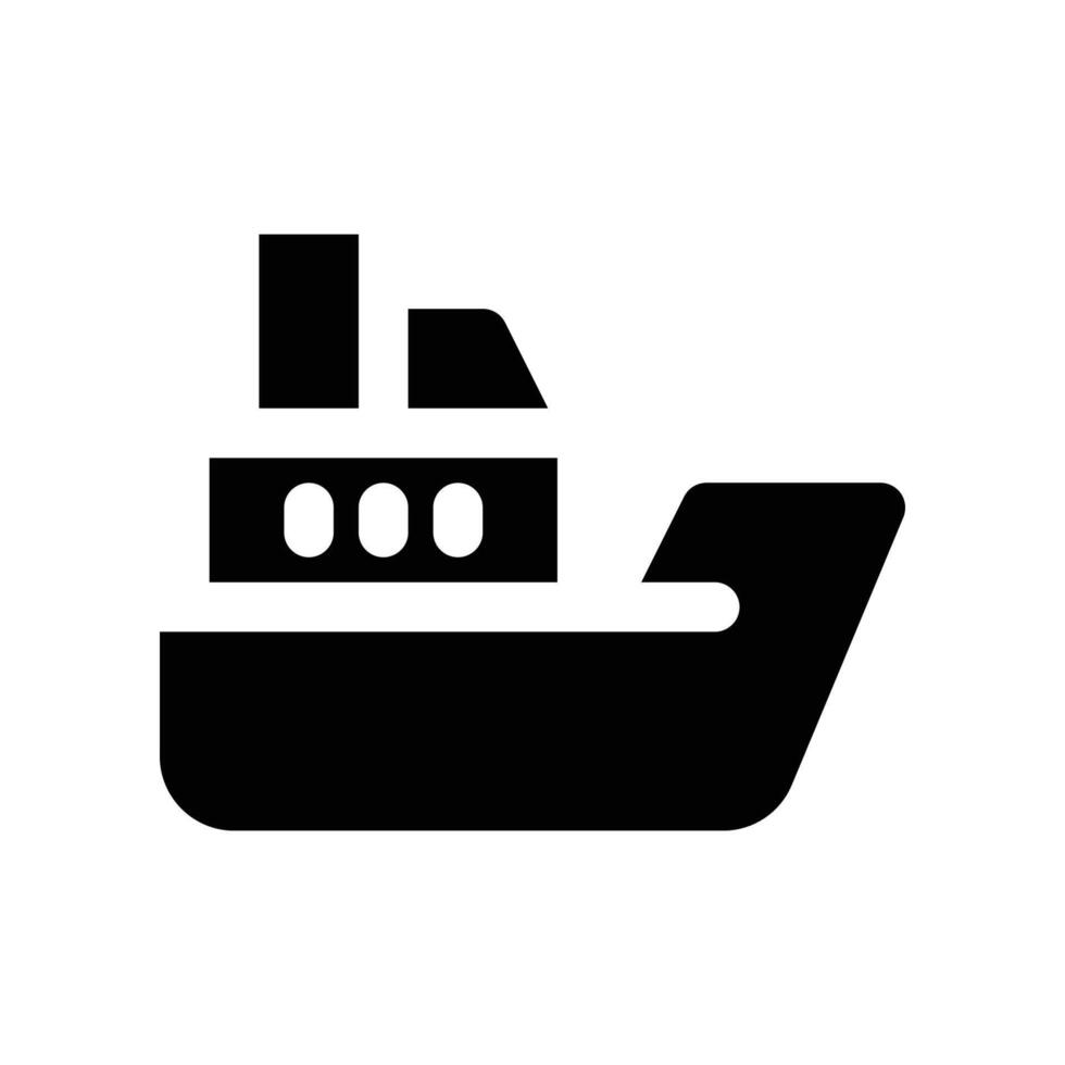 Schiff Symbol. Vektor Glyphe Symbol zum Ihre Webseite, Handy, Mobiltelefon, Präsentation, und Logo Design.
