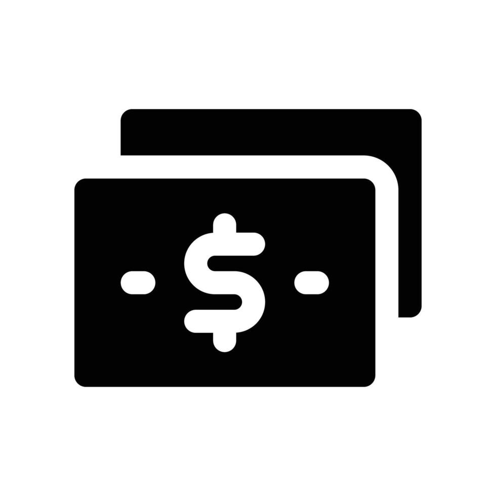 Geld Symbol. Vektor Glyphe Symbol zum Ihre Webseite, Handy, Mobiltelefon, Präsentation, und Logo Design.