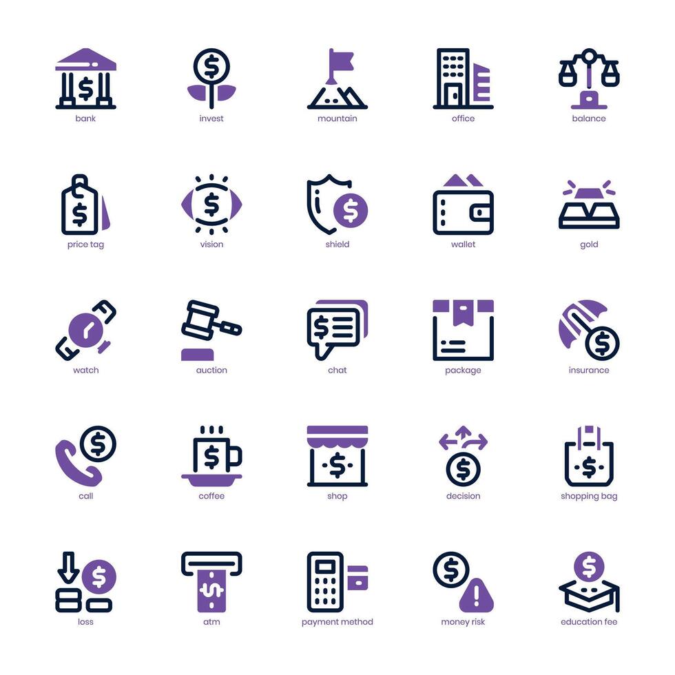 Finanzen und Geschäft Symbol Pack zum Ihre Webseite, Handy, Mobiltelefon, Präsentation, und Logo Design. Finanzen und Geschäft Symbol Dual Ton Design. Vektor Grafik Illustration und editierbar Schlaganfall.