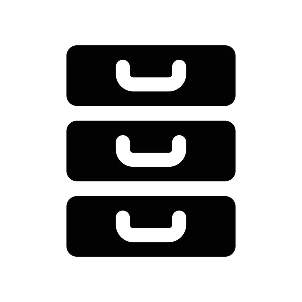 Archiv Symbol. Vektor Glyphe Symbol zum Ihre Webseite, Handy, Mobiltelefon, Präsentation, und Logo Design.