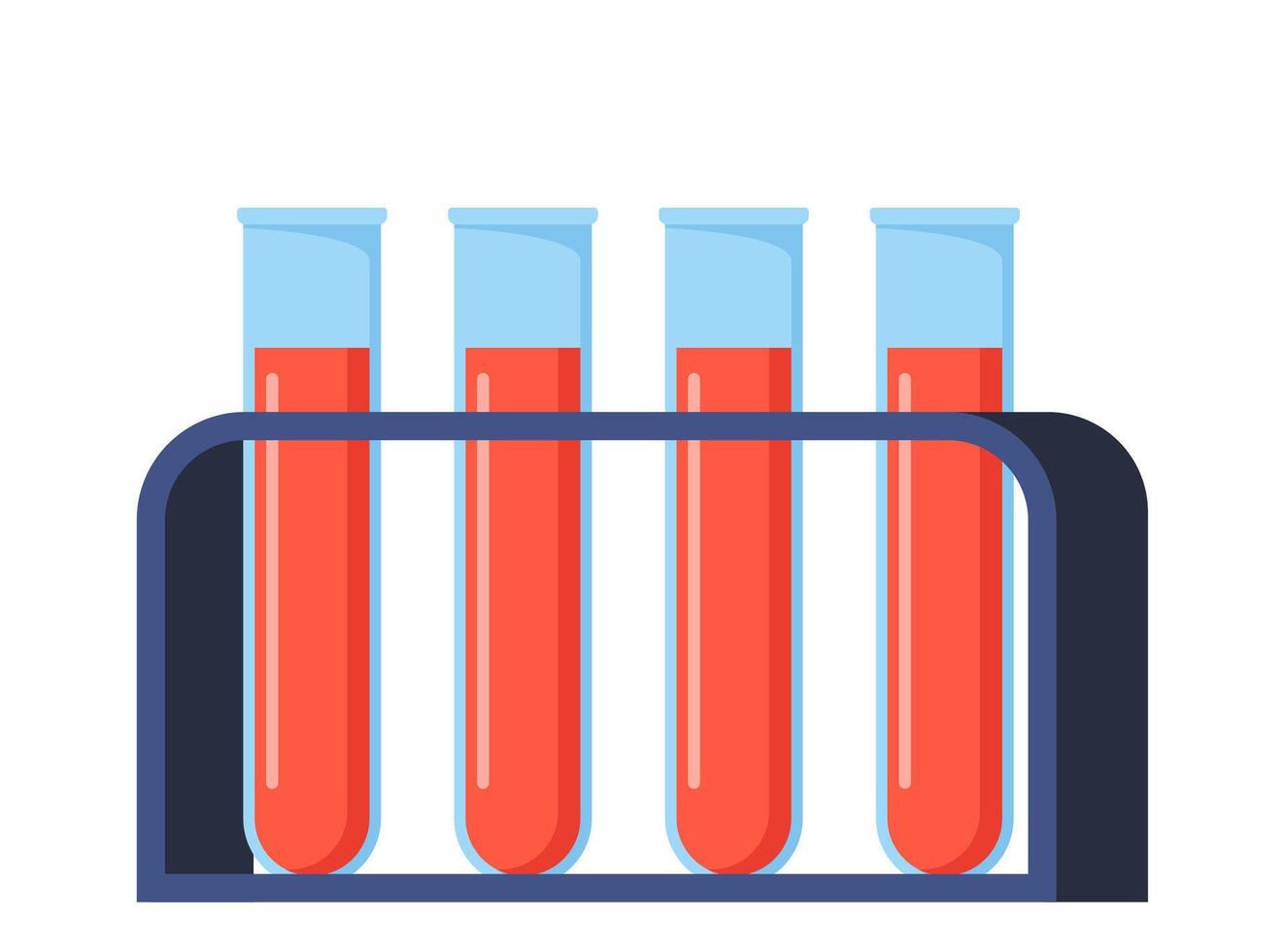 Prüfung Rohre. Labor Ausrüstung. Labor Experiment Symbol. Flasche Chemie Becherglas mit chemisch. Labor Flasche. chemisch Reaktion Konzept. Vektor Illustration.