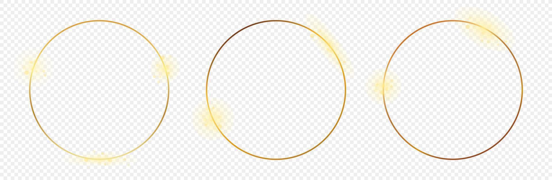 Gold glühend Kreis Rahmen vektor