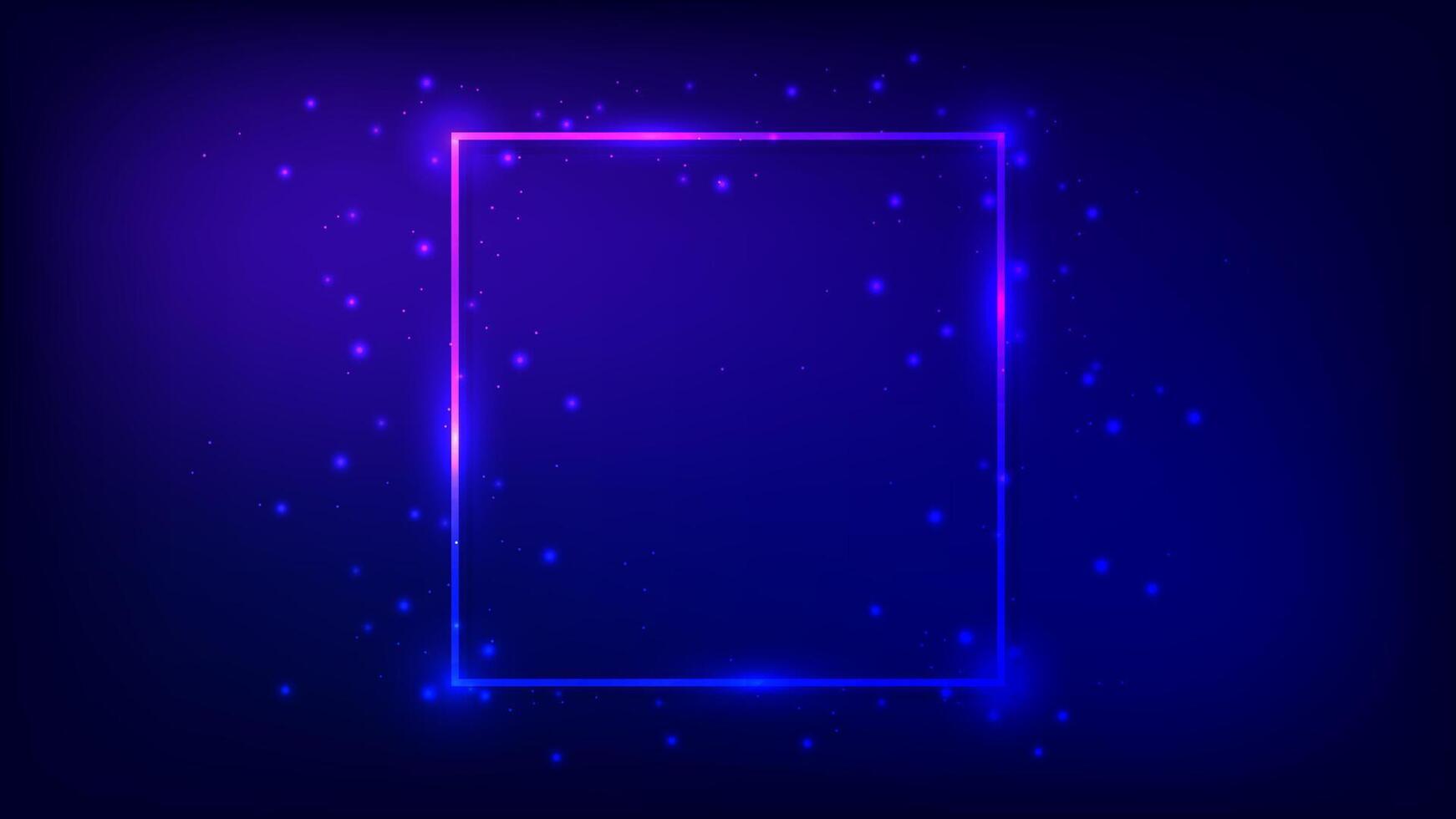 Neon- Platz Rahmen mit leuchtenden Auswirkungen vektor