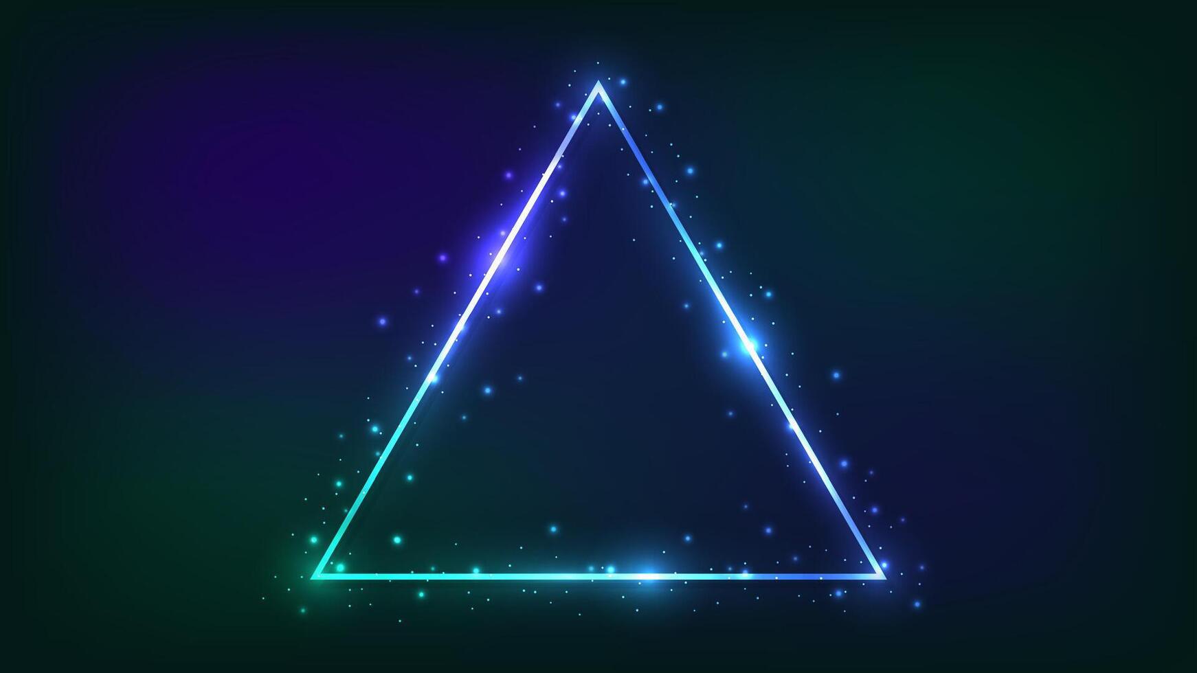 neon triangel- ram med lysande effekter vektor