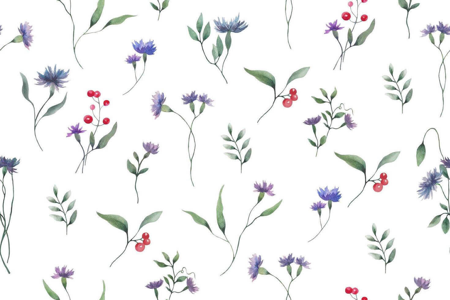 nahtlos Aquarell Blumen- Muster. Hand gezeichnet Illustration isoliert auf Pastell- Hintergrund. Vektor Folge.