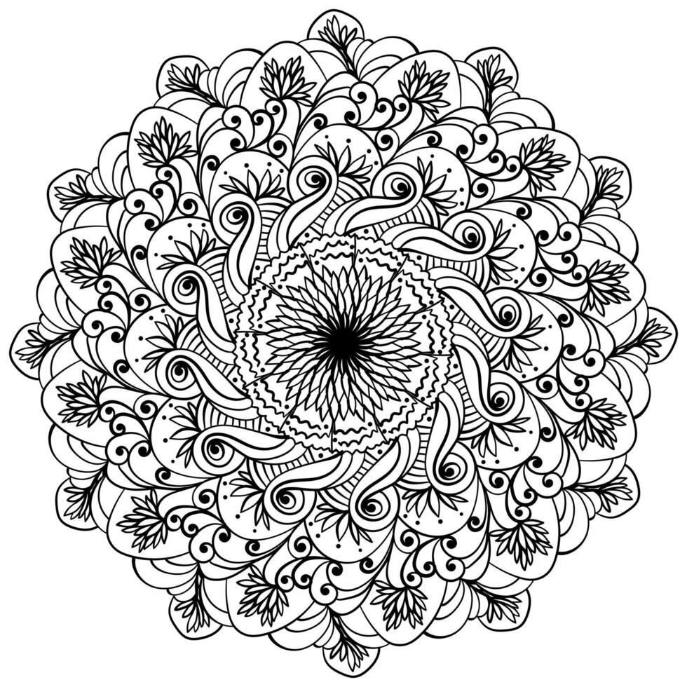 Mandala mit Lotus Blumen, Gliederung Färbung Seite zum Kreativität vektor