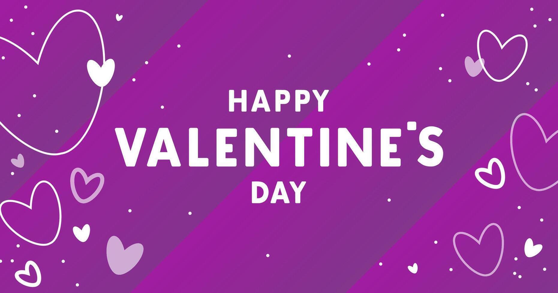 vektor violett bakgrund med hjärta och text förbi valentine dag. illustration med text i platt stil. för hälsning kort, logotyp, försäljning, produkt, design