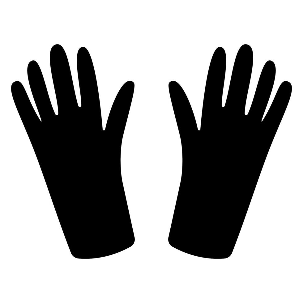 Garten Gummi Handschuhe Stoff schwarz Element Symbol vektor
