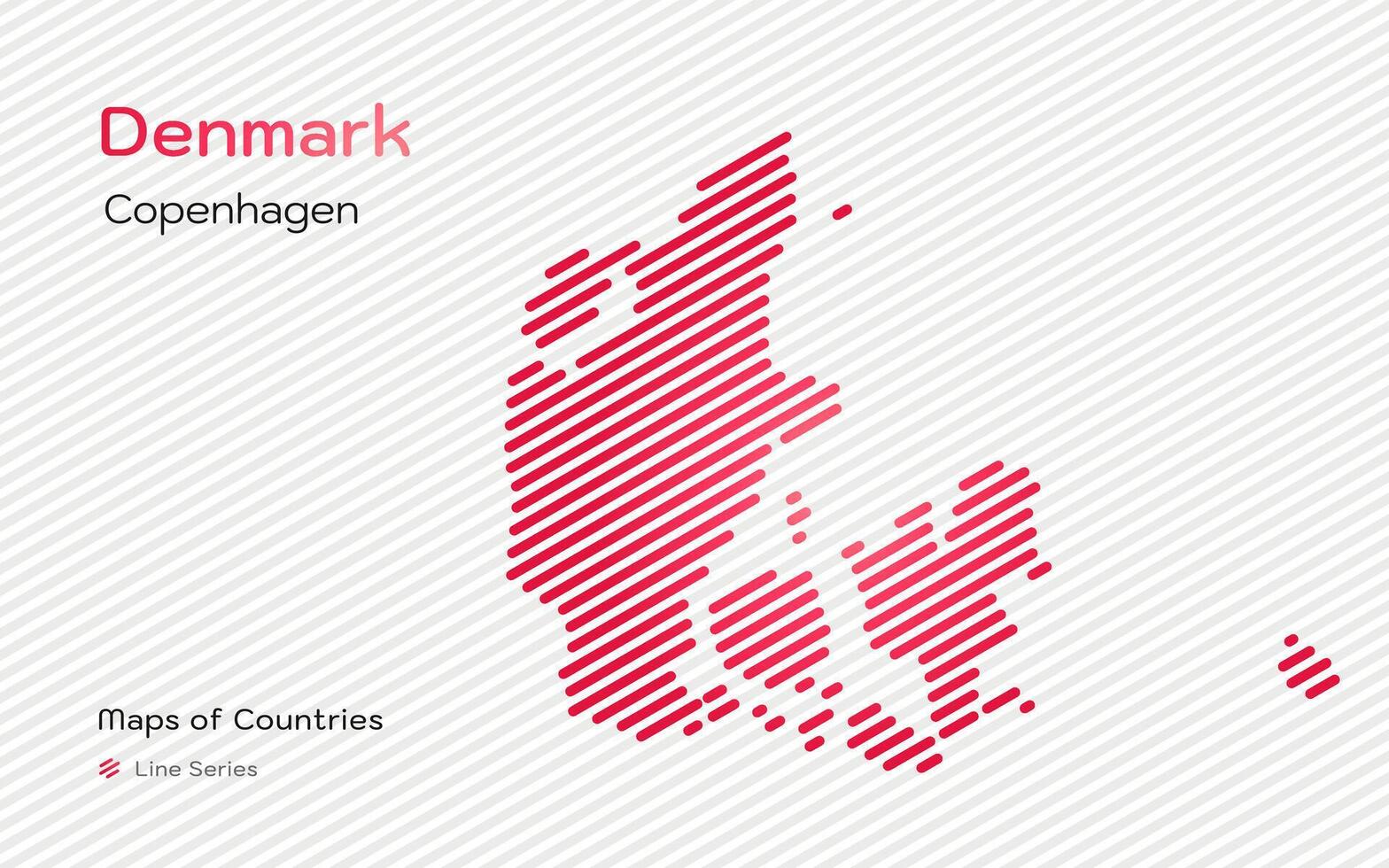 Dänemark Karte im ein Linie Muster. stilisiert einfach Vektor Karte