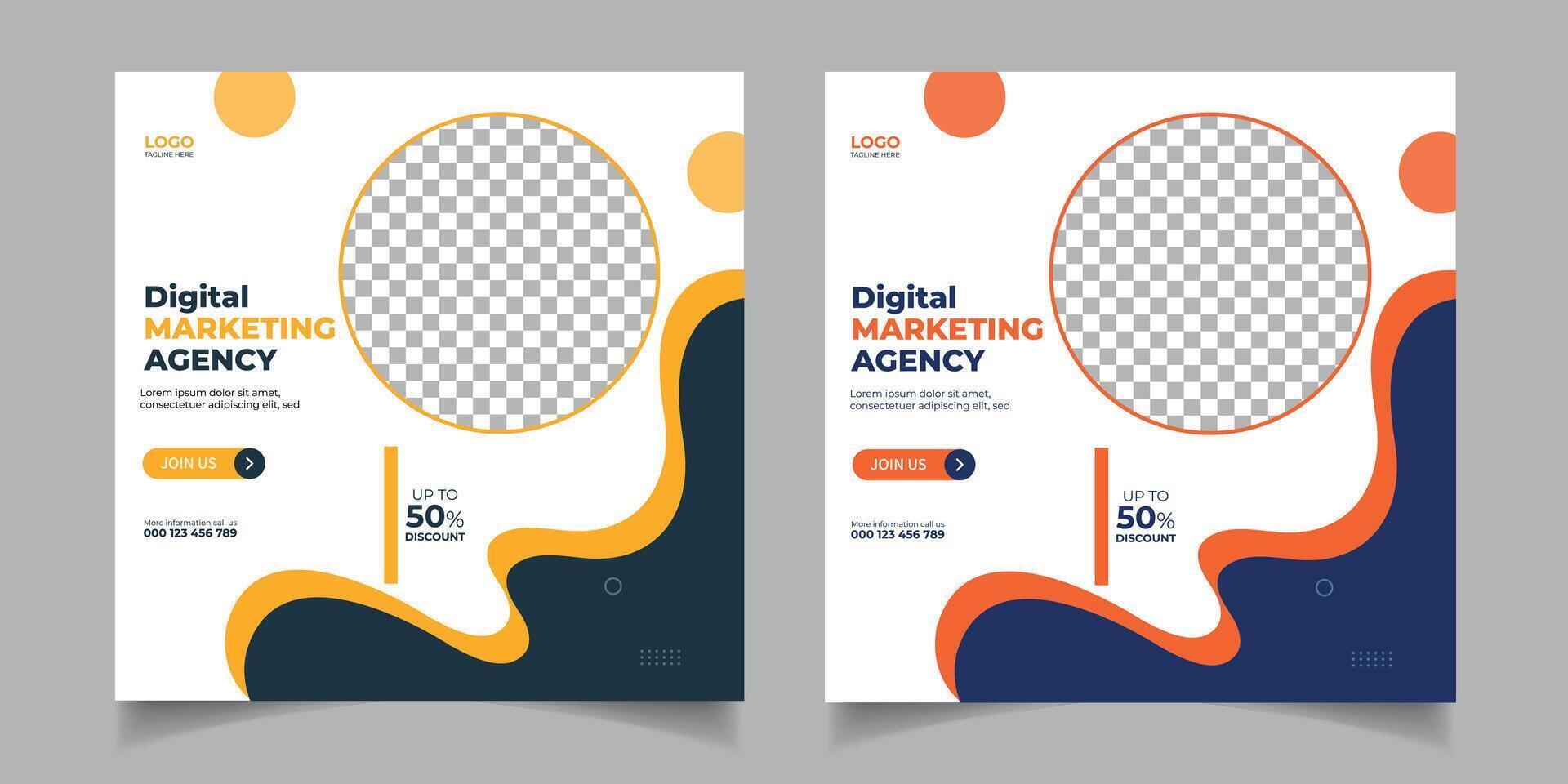 Digital Marketing Agentur Banner Design und korporativ Sozial Medien Post kostenlos Vektor