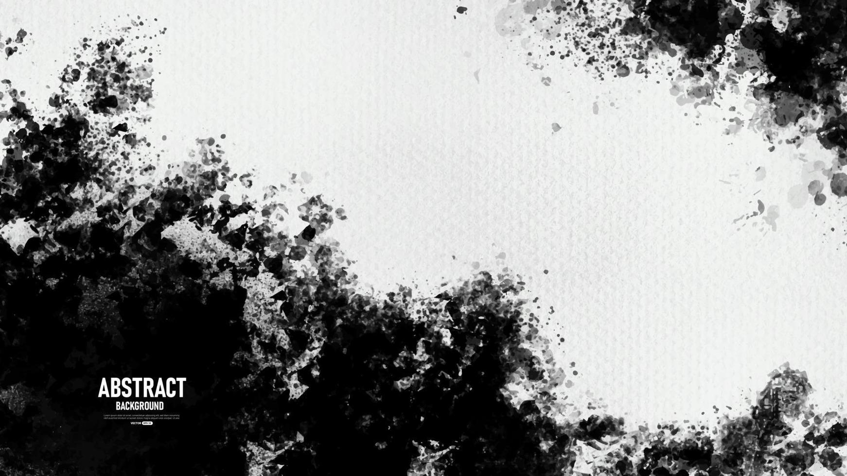 schwarz-weiß handgemalter aquarell abstrakter hintergrund vektor