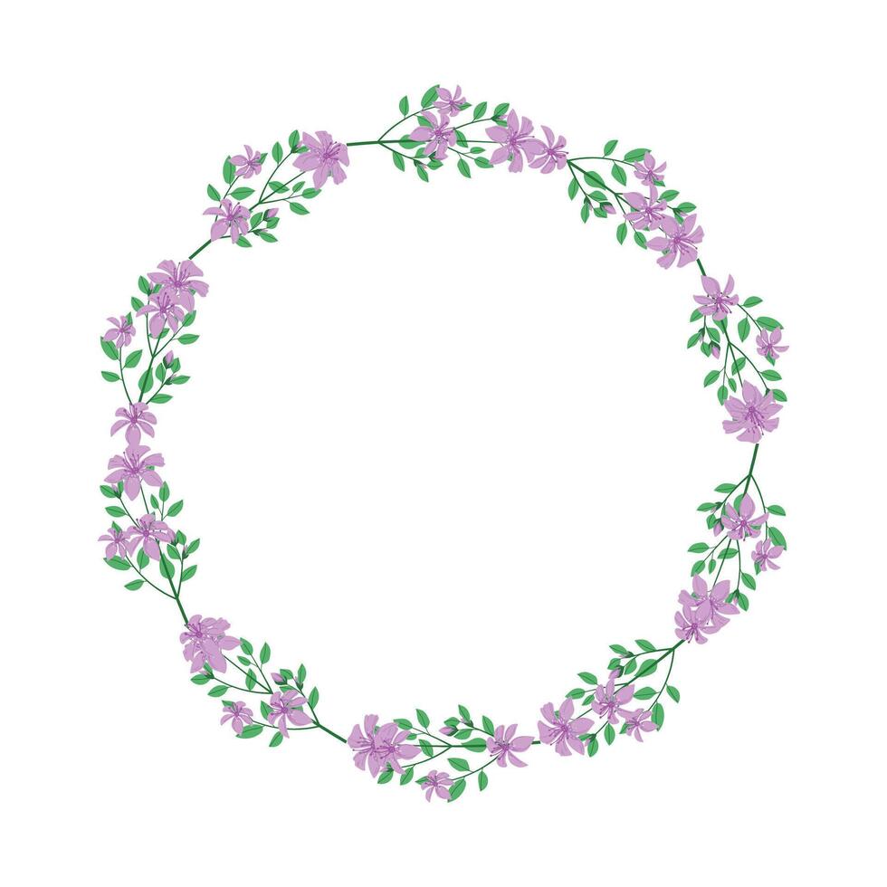Vektor Hand gezeichnet Blumen- Kranz Rahmen auf Weiß Hintergrund