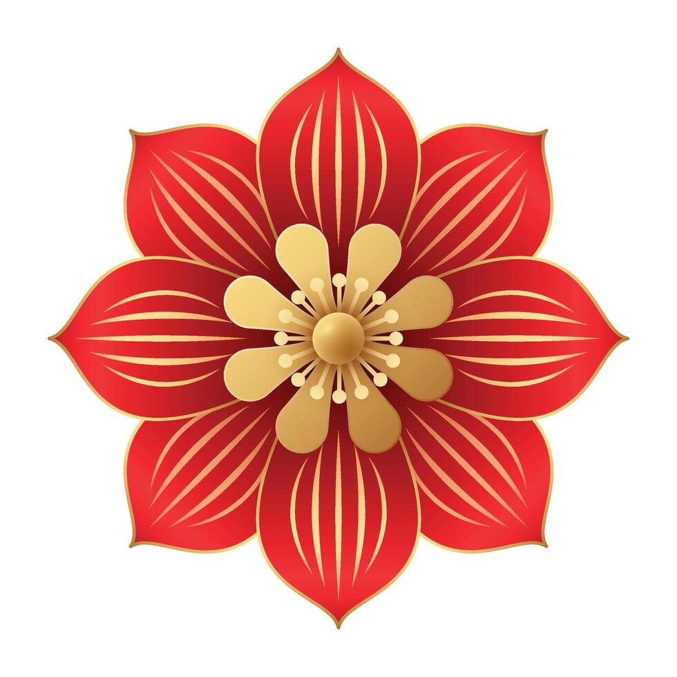 vektor färgrik blomma element för kinesisk och orientalisk design